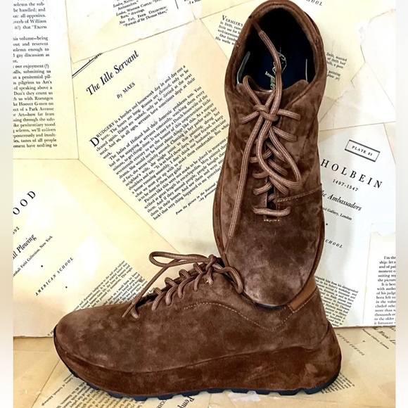 Free People Kai Platform Sneaker Brown Suede Lace Up - Picture 1 of 8